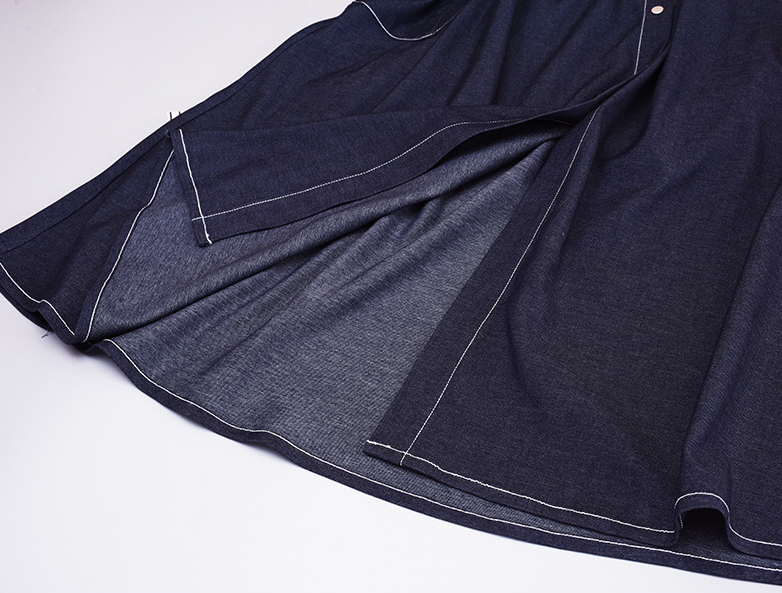 大きいサイズ レディース フェイクツーピースワンピース（ストライプシャツ＋デニムワンピース） LL 3L 4L 5L