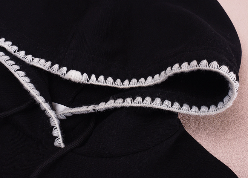 大きいサイズ レディース フード付きコントラストステッチスウェットシャツパーカー LL 3L 4L 5L