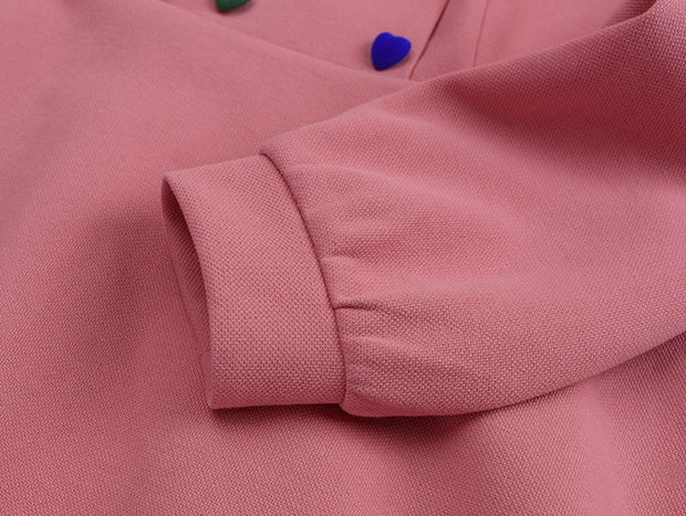 大きいサイズ レディース キャンディーカラーハートボタン付きスクエアネックフレンチワンピース LL 3L 4L 5L