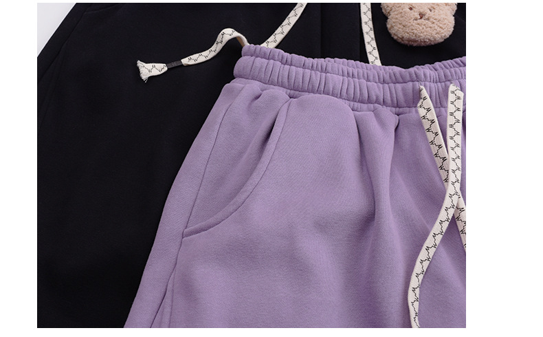 大きいサイズ レディース くまのマスコット付きルーズフリースカジュアルパンツ LL 3L 4L 5L