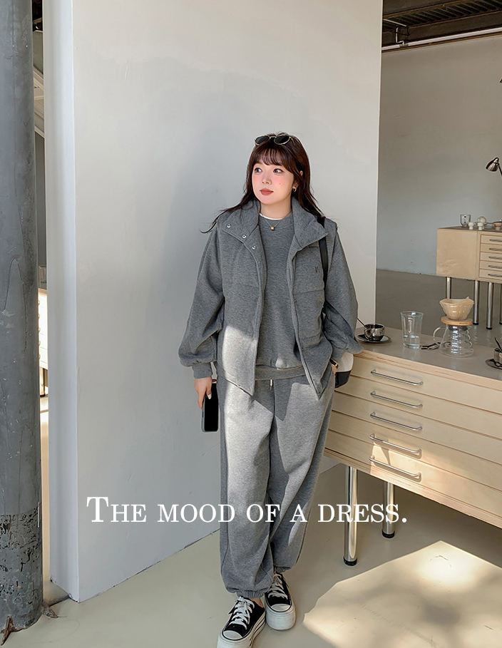 大きいサイズ レディース スリーピース（ベスト・シャツ・パンツ）ベルベットカジュアルスウェット LL 3L 4L 5L