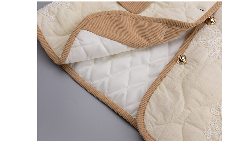 大きいサイズ レディース 刺繍入りキルティングコーデュロイジャケット LL 3L 4L