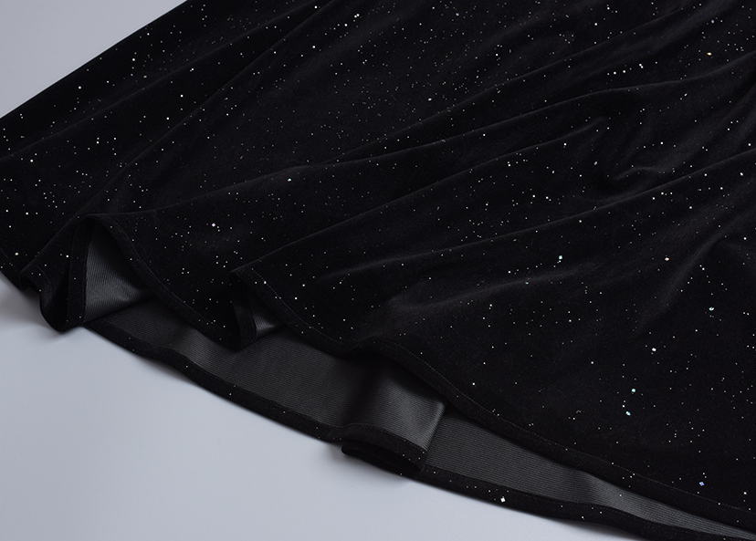 大きいサイズ レディース スクエアネックリボンビーズスパンコールベルベットワンピース LL 3L 4L 5L