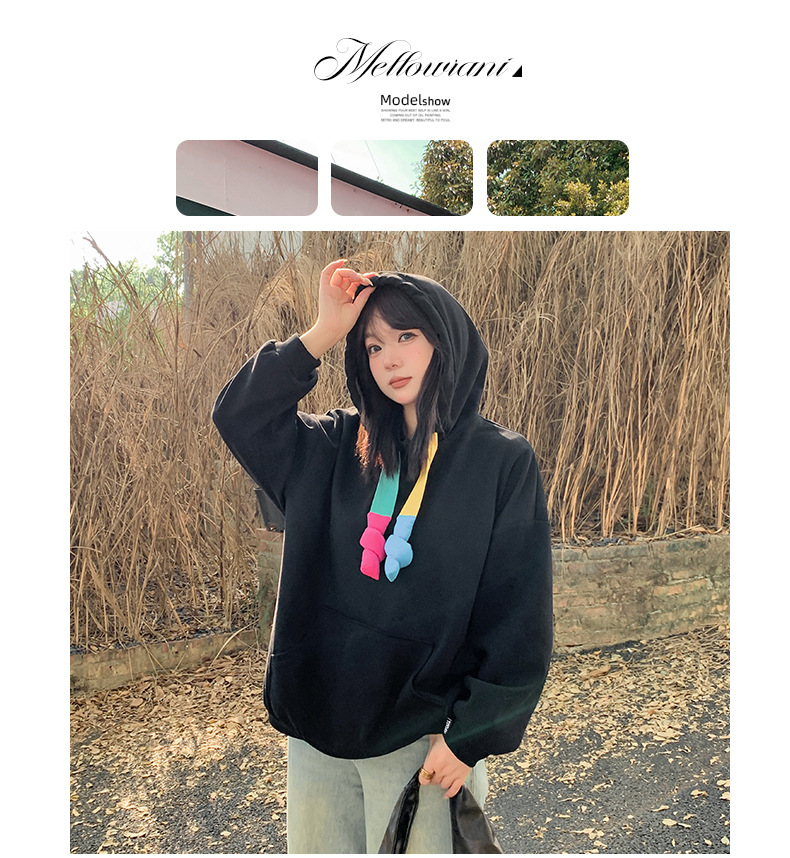 大きいサイズ レディース カラフルフードひも付きカジュアルベルベットパーカー LL 3L 4L 5L