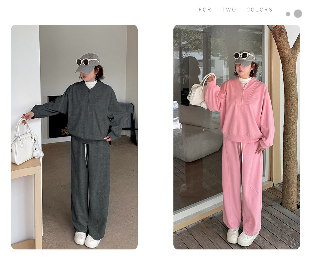 大きいサイズ レディース コットンニットカジュアルツーピーススウェットセットアップ 3L 4L 5L