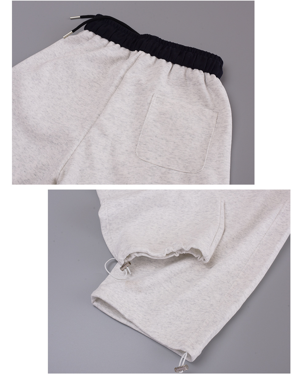 大きいサイズ レディース ニットコントラストウエストバンドストレートカジュアルパンツ LL 3L 4L 5L