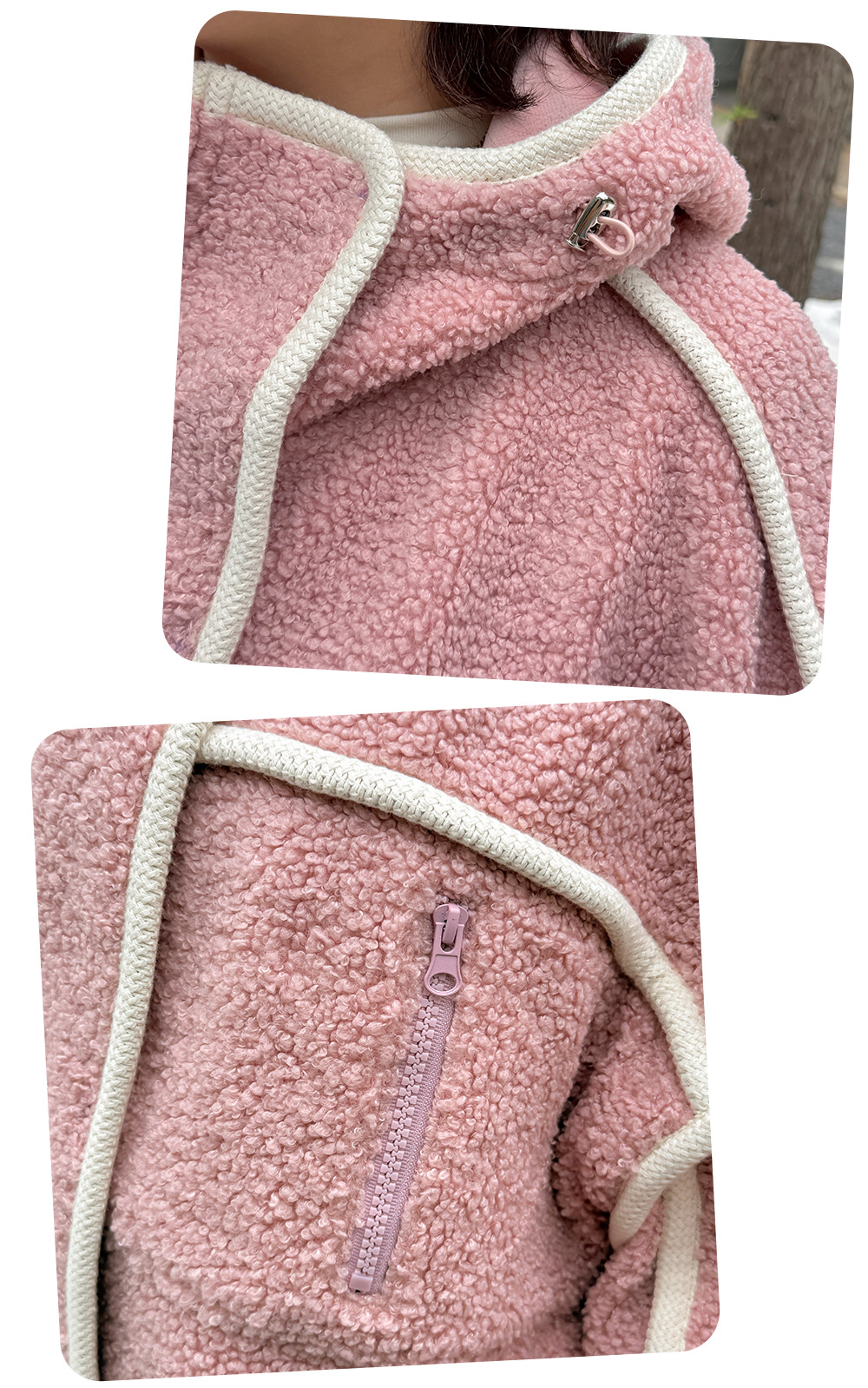 大きいサイズ レディース パイピングデザインボアフリースジャケット 3L 4L 5L