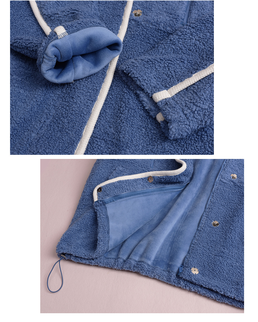 大きいサイズ レディース パイピングデザインボアフリースジャケット 3L 4L 5L