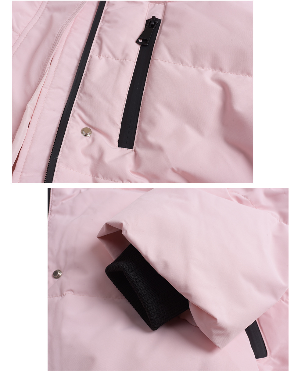 大きいサイズ レディース フード付きロゴ刺繍ワッペンミドル丈ダックダウンジャケット LL 3L