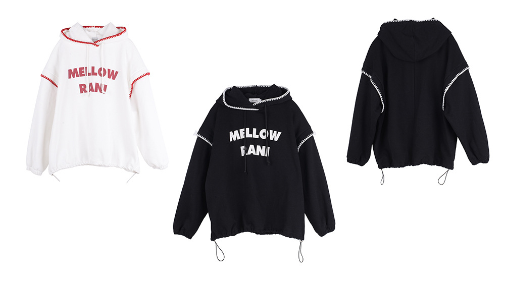 大きいサイズ レディース フード付きコントラストステッチスウェットシャツパーカー LL 3L 4L 5L