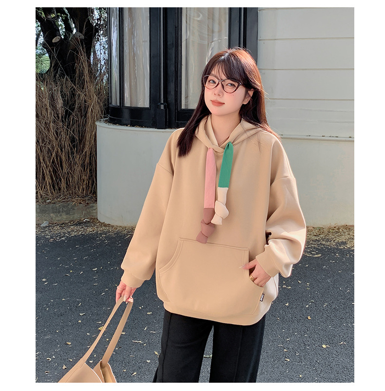 大きいサイズ レディース カラフルフードひも付きカジュアルベルベットパーカー LL 3L 4L 5L