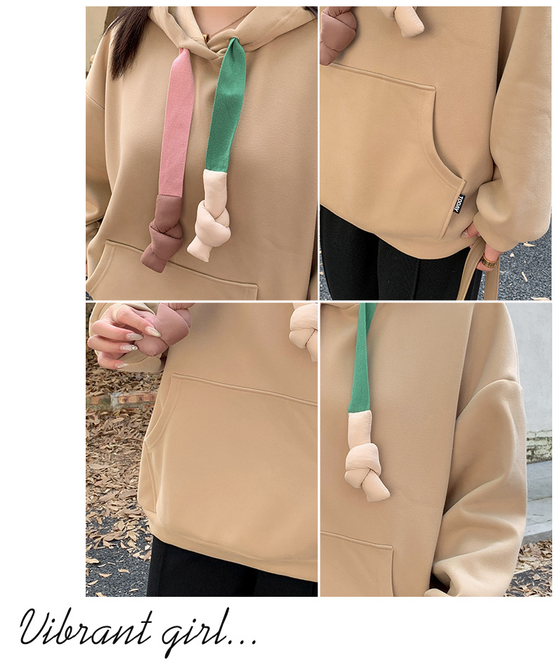 大きいサイズ レディース カラフルフードひも付きカジュアルベルベットパーカー LL 3L 4L 5L