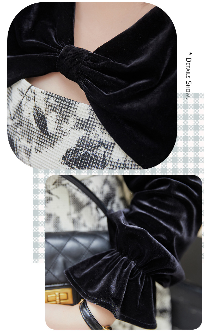 大きいサイズ レディース エレガントベルベットリボンプリントワンピース LL 3L 4L 5L