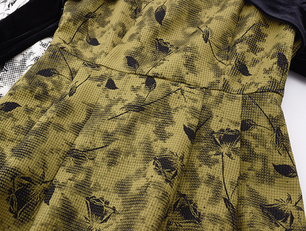 大きいサイズ レディース エレガントベルベットリボンプリントワンピース LL 3L 4L 5L