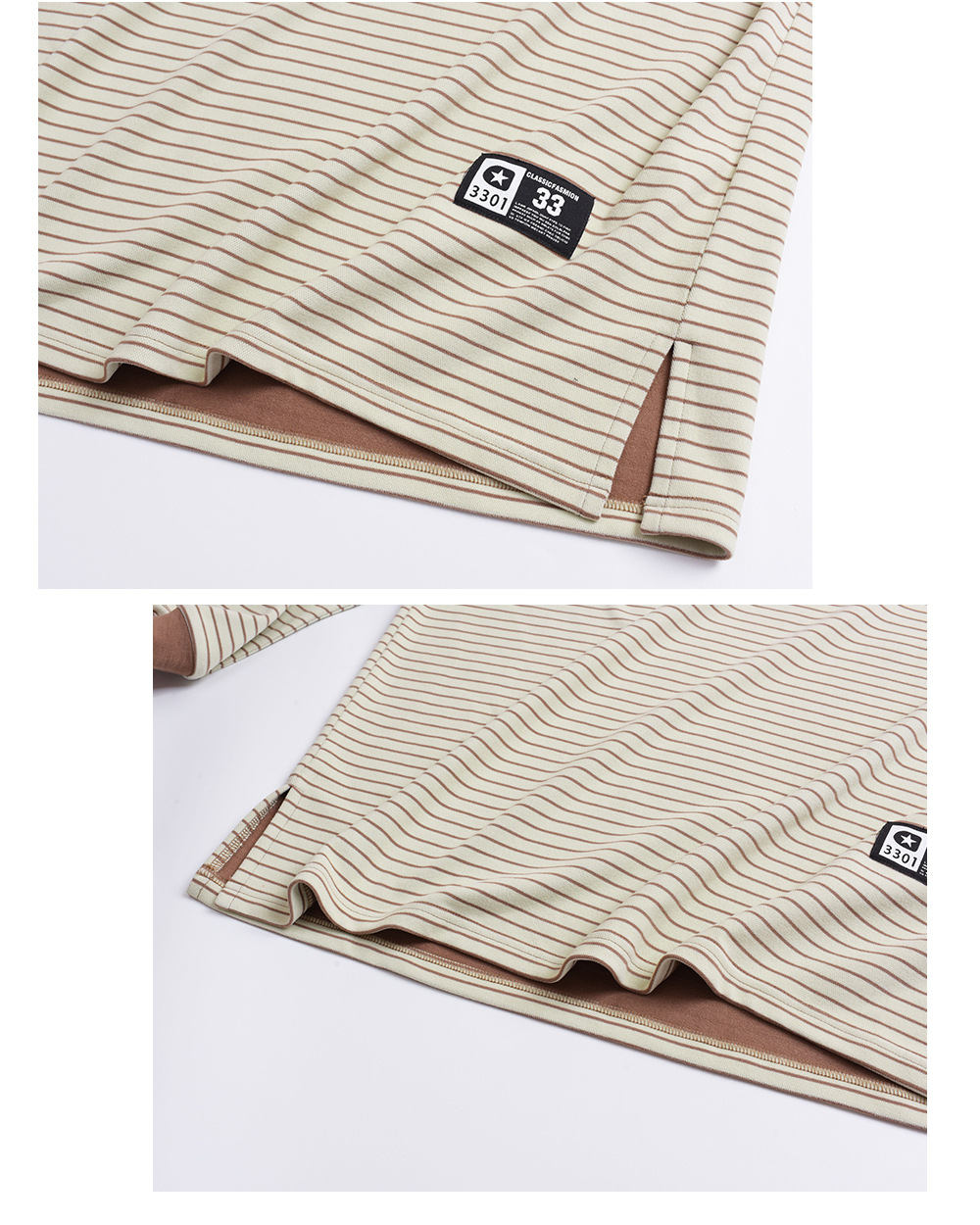 大きいサイズ レディース ラウンドネックカジュアルボーダーフリースシャツ LL 3L 4L 5L