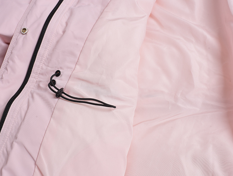 大きいサイズ レディース フード付きロゴ刺繍ワッペンミドル丈ダックダウンジャケット LL 3L