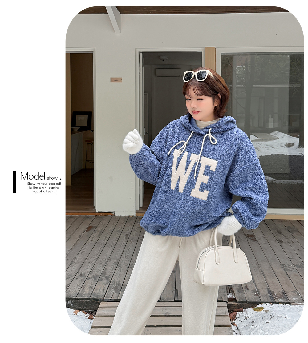 大きいサイズ レディース 刺繍ロゴ付きプルオーバーふわふわフリースパーカー LL 3L 4L 5L