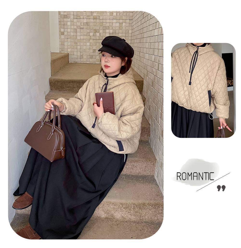 大きいサイズ レディース プルオーバーフード付きキルティングスウェットパーカー 3L 4L 5L