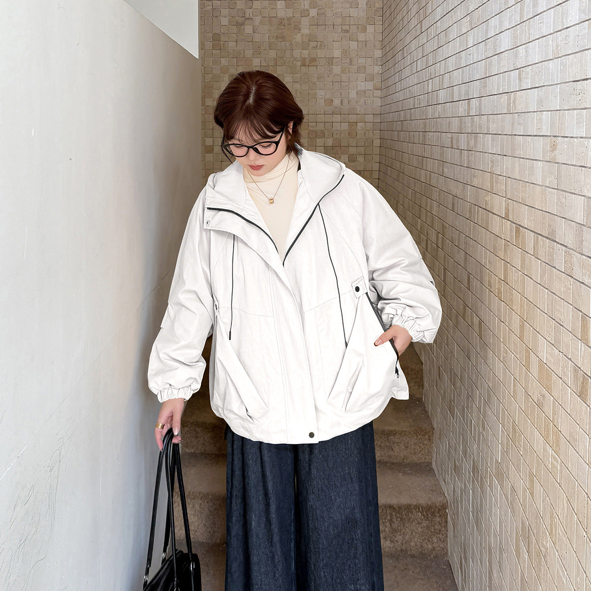 大きいサイズ レディース フード付きアウトドアカジュアル中綿ジャケット 3L 4L 5L