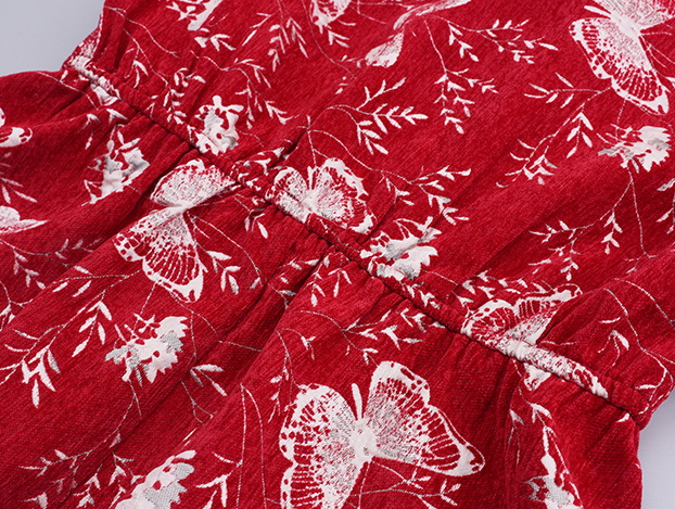 大きいサイズ レディース フェイクツーピースバタフライ刺繍レースワンピース LL 3L 4L 5L