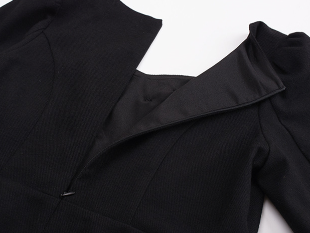 大きいサイズ レディース スパンコールスクエアネックブラックワンピース LL 3L 4L 5L