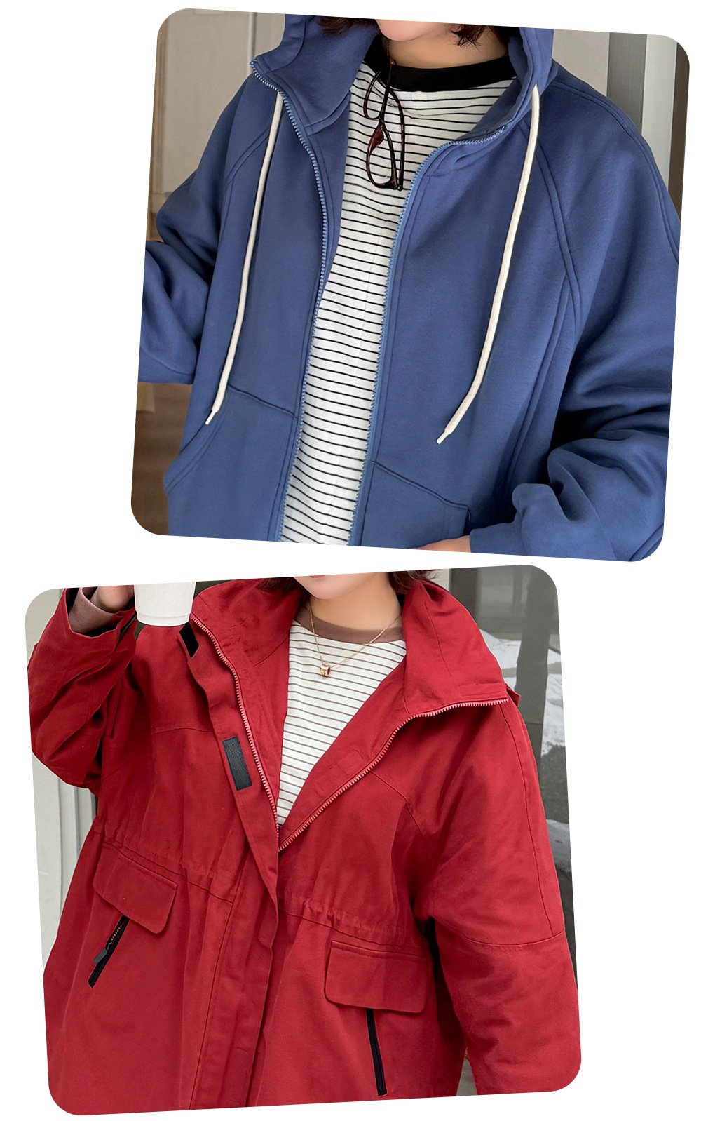 大きいサイズ レディース ラウンドネックカジュアルボーダーフリースシャツ LL 3L 4L 5L