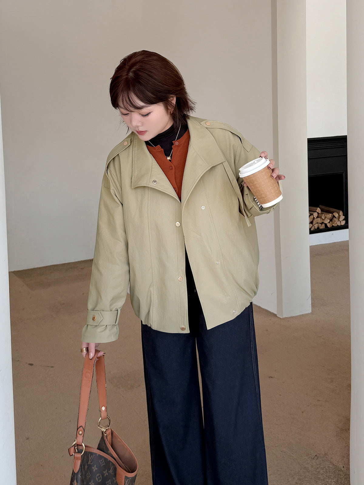 大きいサイズ レディース ワークウェアスタイルカジュアルコットンジャケット LL 3L 4L 5L