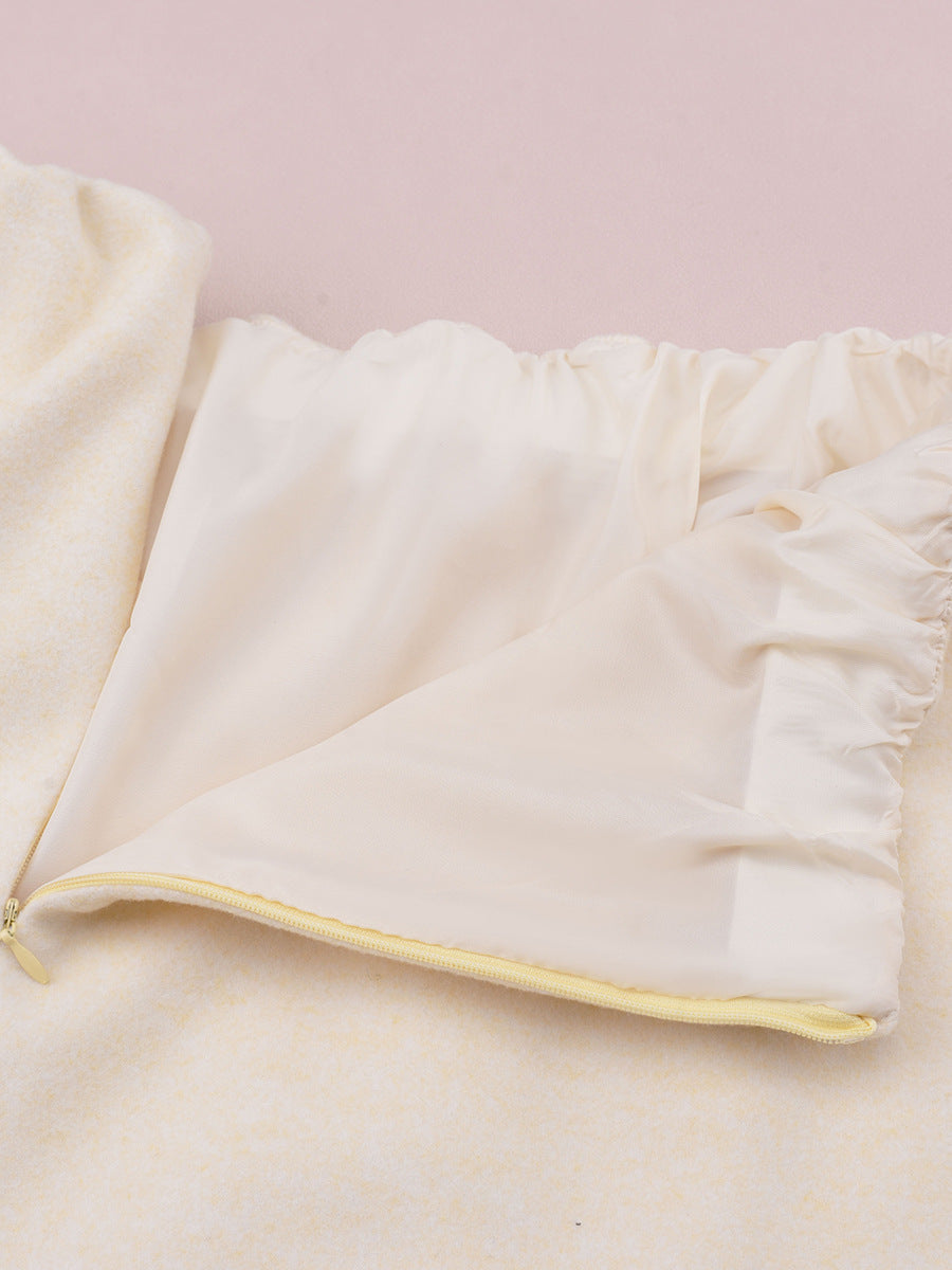 大きいサイズ レディース ストレートチューブミルキーホワイトロングスカート LL 3L 4L 5L