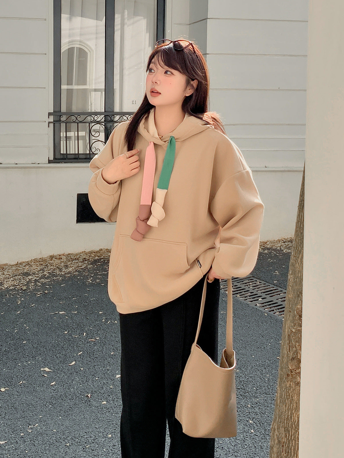 大きいサイズ レディース カラフルフードひも付きカジュアルベルベットパーカー LL 3L 4L 5L