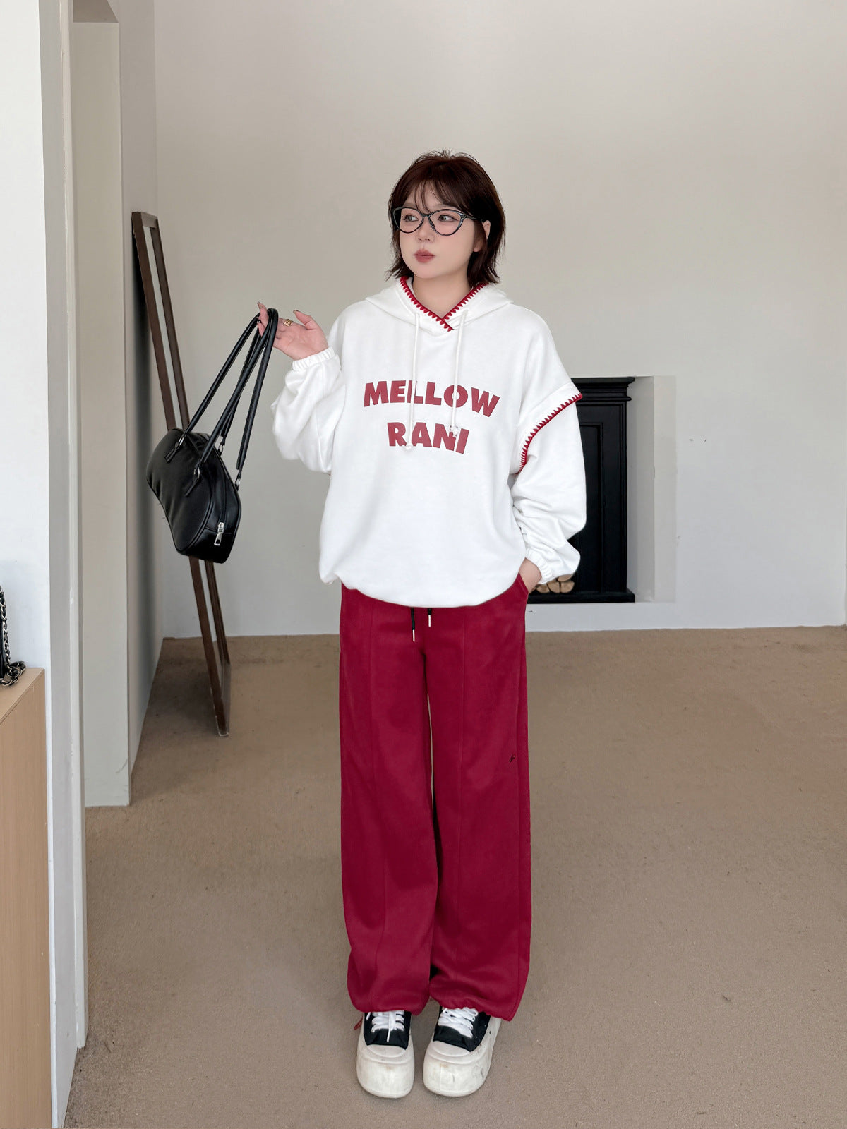 大きいサイズ レディース 刺繍ロゴニットカジュアルストレートパンツ LL 3L 4L 5L