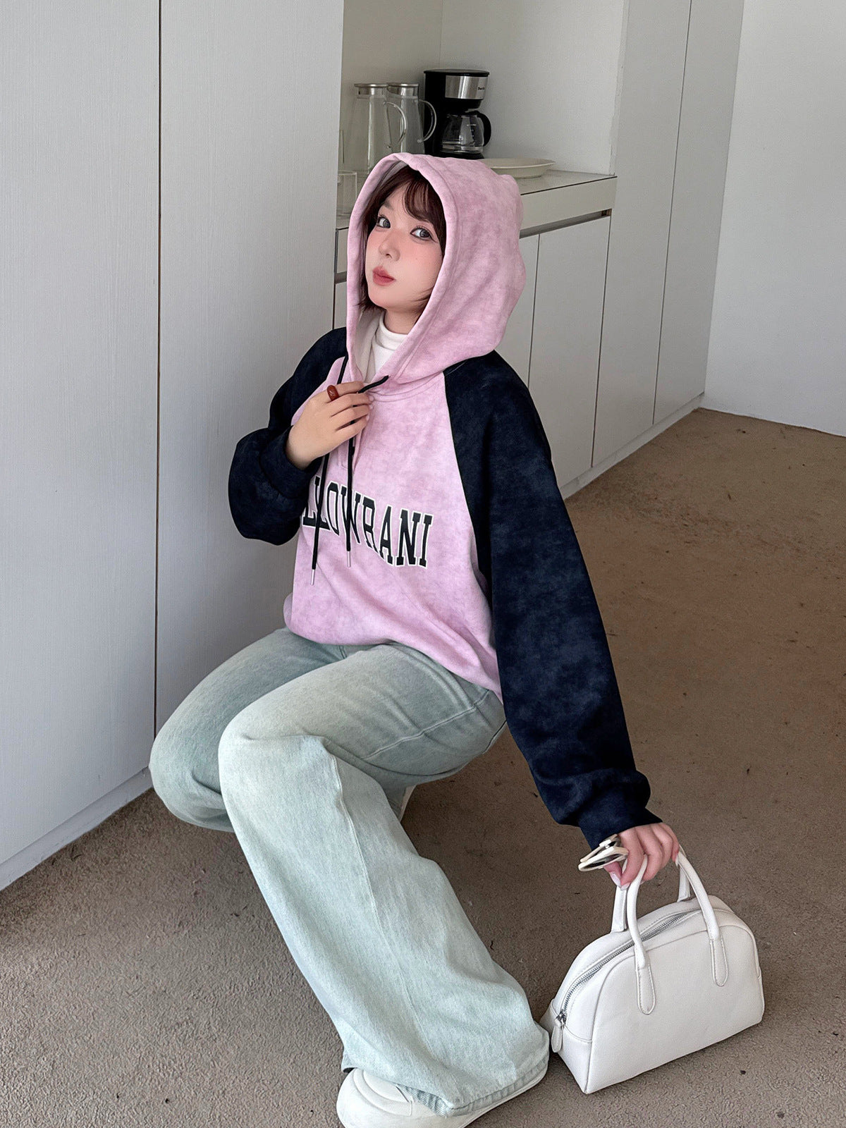 大きいサイズ レディース フリース裏地ラグランスリーブスウェットパーカー LL 3L 4L 5L